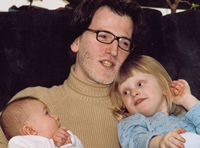 Proud Papa PJ with Jacob and Ida