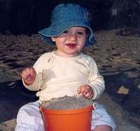 playing in the sand