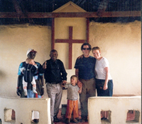 with friends at church