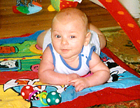 Outgrowing his mat!