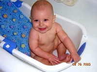 Tommy loves his bath