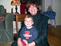 Tommy loves to wear Grandma's glasses...