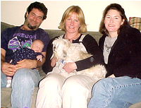 Uncle Todd, Cousin Stefani, Mom, Tommy and Elmo!