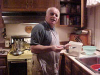 Johnny preparing clam sauce!