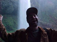 we walked under the falls